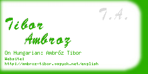 tibor ambroz business card